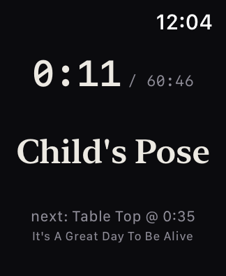 AZNA Apple Watch companion showing the class countdown