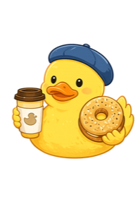 Bagel duck, a hand-drawn collectible character