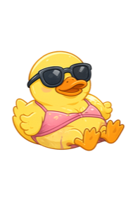 Beach duck, a hand-drawn collectible character