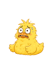 Delusional duck, a hand-drawn collectible character
