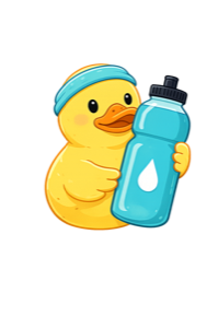 Hydration duck, a hand-drawn collectible character