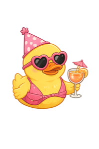 Party duck, a hand-drawn collectible character