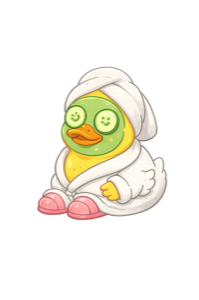Spa duck, a hand-drawn collectible character